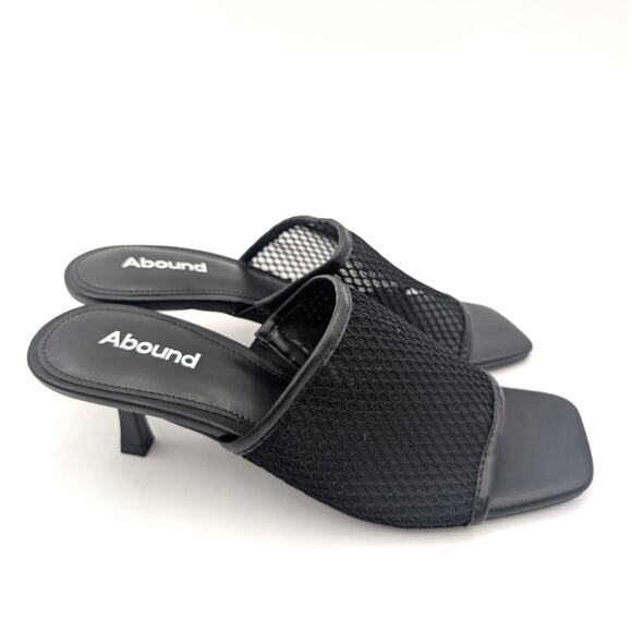 Abound Francis Heeled Slide Sandal Women's Knit Mesh Black Size US7.5M EU38 - Picture 4 of 11